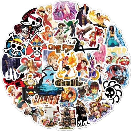 10/50PCS Anime One Piece Graffiti Stickers DIY Car Motorcycle Travel Luggage Skateboard Cartoon Waterproof Decals Toy Sticker