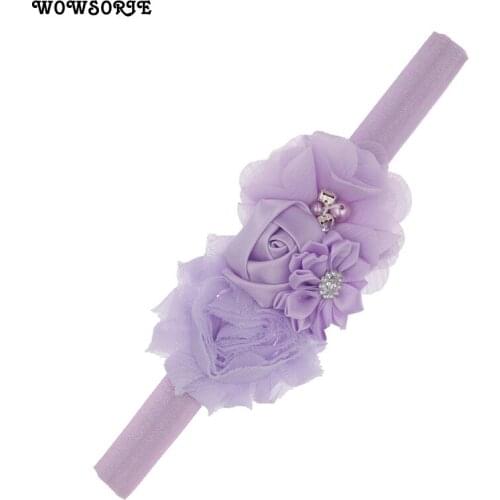 2018 Newborn Headwear Lovely Rose Pearl Lace Flower Hair Accessories Headband Children Fashion Solid Color Hair Headband