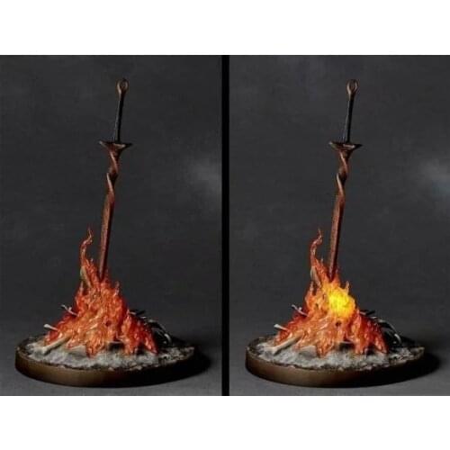 23CM Dark Souls Figure Glow sword PVC Action Figure Collection Glowing fire Glow sword Toys Model Christmas Gifts For children