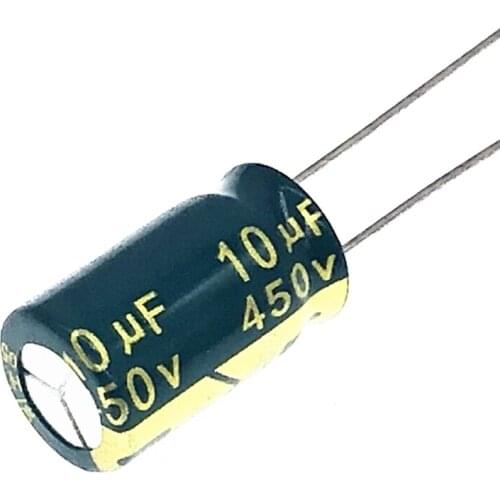 3pcs/lot 450v 10uf 450v10UF aluminum electrolytic capacitor size 10*17 20