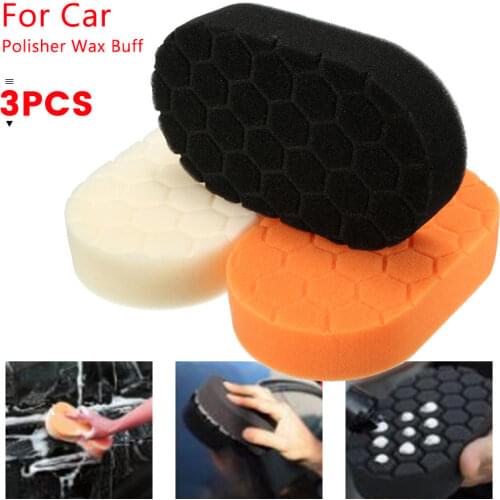 3Pcs Buffing Sponge Polishing Pad Sets Hand Finishing Applicator Pads Set for Car Polisher Wax Buff