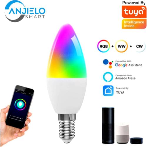 Anjielosmart Tuya Wireless Light Bulb Works with Alexa, Echo, Google Home(No Hub Required) A19 E26 9W WiFi LED Smart Bulb