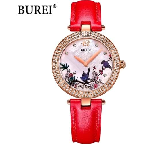 Женские часы нержавеющая сталь Burei China At AliExpress