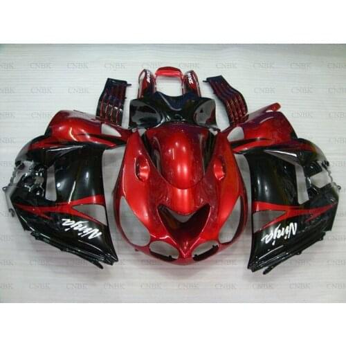 For ZZR 1400 2006 - 2011 Motorcycle Fairing ZZR 1400 08 09 Red Black Fairing Kits ZZR 1400 2007 Body Kits Unpainted