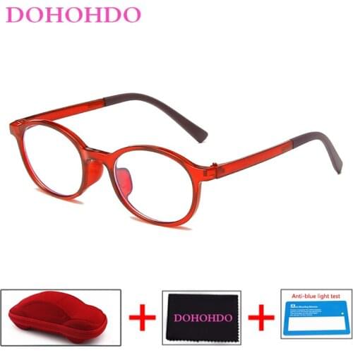 DOHOHDO New Baby Anti-blue Light Glasses Frame Brand Red Pink Green Frame Children Goggle Plain Glasses Kids Eyeglasses Eyewear