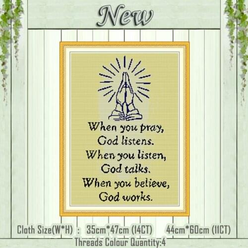 God bless us pray decor diy painting counted printed on the canvas DMC 11CT 14CT kits Cross Stitch embroidery needlework sets