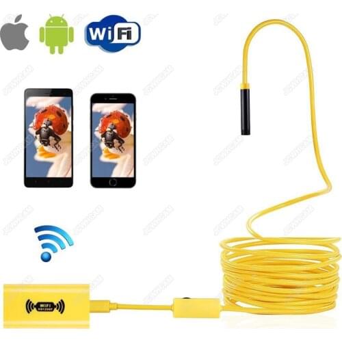 HD 1200P Wireless WiFi Endoscope Mini Waterproof Semi Rigid Inspection Camera 8mm Lens 8LED Borescope For IOS And Android PC