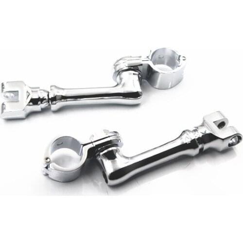 Chrome 1.25" Longhorn Engine Guard Foot Peg Mounts Clamps For Harley Sportster Honda Yamaha Kawasaki Suzuki Motorcycle