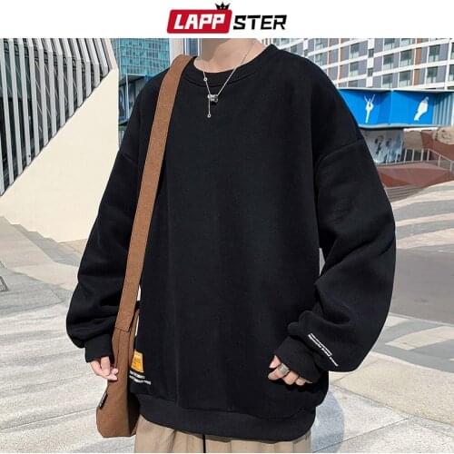 LAPPSTER Men Streetwear Harajuku Oversized Hoodies 2021 Mens Kawaii Japanese Streetwear Causal Hoodies Male Kpop Vintage Hoodies