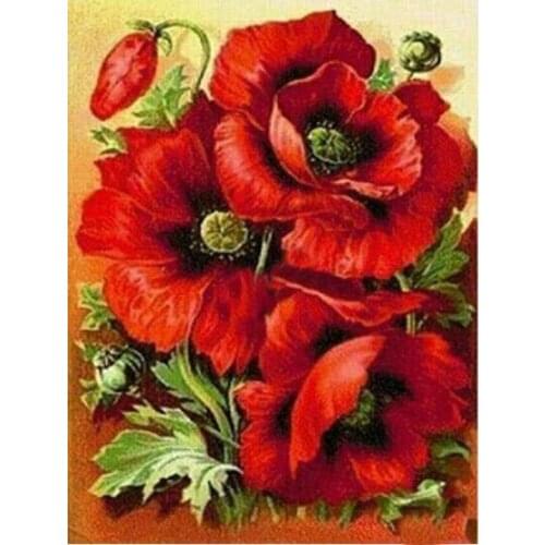 TOUOILP square full Diamond Painting full Bloemen 58