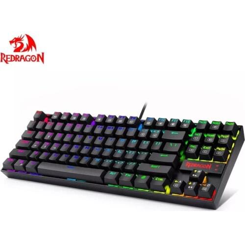 Redragon K552RGB LED Kumara Mechanical Game Keyboard 60% Compaction 87 Keys MX Blue Switch is Equivalent to Windows PC Gamers