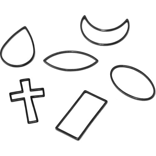 New style black tone Stainless Steel Pendant hollow Charm DIY Jewelry Finding 20pcs/lot