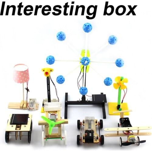 Popular science experiment 8-piece technology small production set DIY technology puzzle handmade material package toy