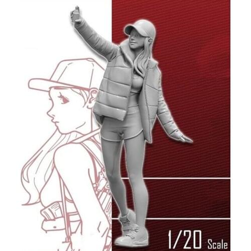 Unassambled 1/20 modern stand girl and paint Resin figure miniature model kits Unpainted