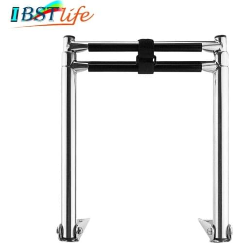 2 Steps Boat Stainless Steel 304 Telescoping Folding Ladder Deck Outboard Swim Platform Boat Marine Yacht Accessories