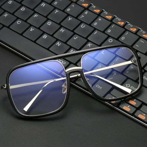 VCKA Anti Blue light Glasses Frame women Oversized metal Goggles Radiation-resistant Square Computer men Gaming Eyewear