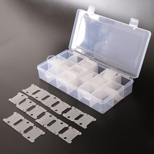 Embroidery Floss Storage Box with 100 Pieces Floss Bobbins Cross Stitch Tool