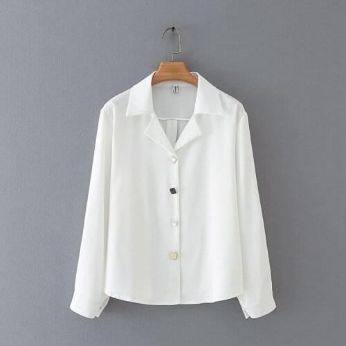 Plus Size XL-4XL V-neck White Black Solid Tops Womens Elegant Officewear Spring Summer Long Sleeved Blouse Simple Blusas