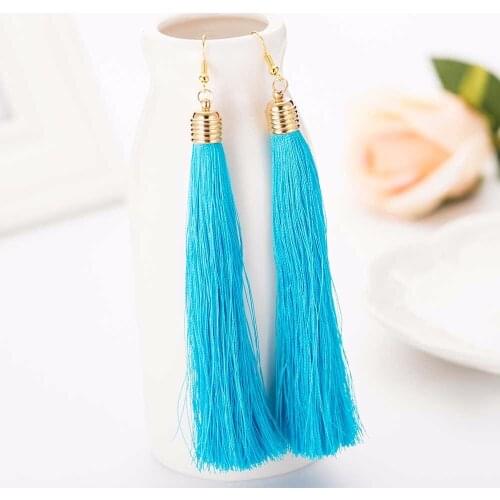 Fashion Sell Bohemia Statement Liusu Earrings Gold-coloured Womens Wedding Long Earrings Jewelry Gifts