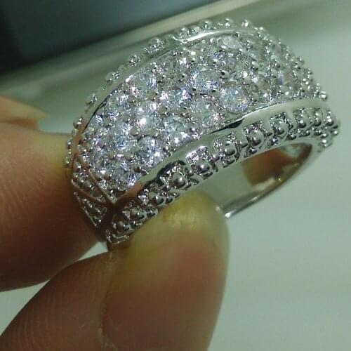 Victoria Wieck Sparkling Fashion Jewelry 10KT Gold Filled White Clear AAA CZ simulated stones Women Band Wedding Ring Size 5-11