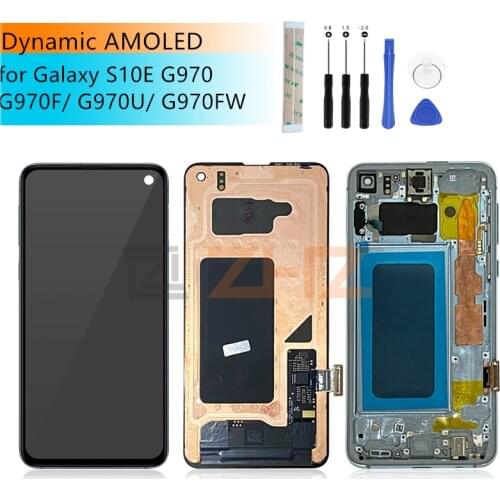 For Samsung Galaxy S10 e LCD G970F/DS G970U G970W SM-G9700 Touch Screen Digitizer assembly with frame For SAMSUNG S10e lcd parts