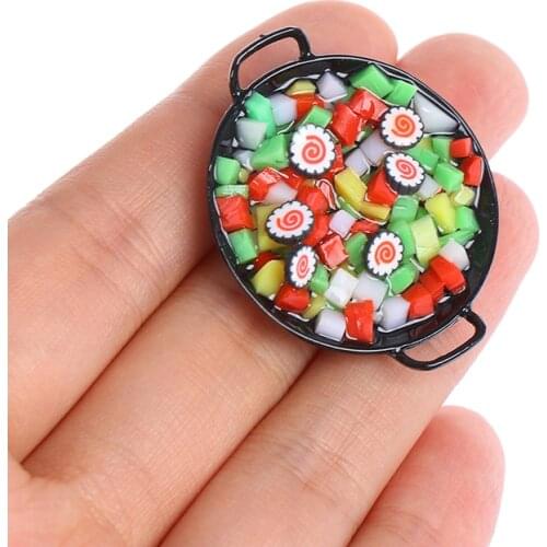 1:12 Dollhouse Miniature Mini Wok Meal Sushi Vegetables Candy Food Kitchen Toy For Forest Animal Family Collectible Kids Gift