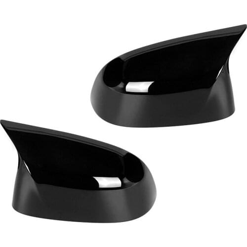 1Pair Horned Side Wing Door Mirror Caps Cover Glossy Black M Style Fit for BMW X5 F15 X6 F16 28i 35i 2014 2015 2016 2017 2018