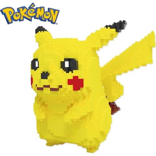 1780PCS+ Pokemon Pikachu Micro Brick Anime Cartoon Figures Model DIY Mini Building Blocks Toys For Kids Birthday Gift 6610