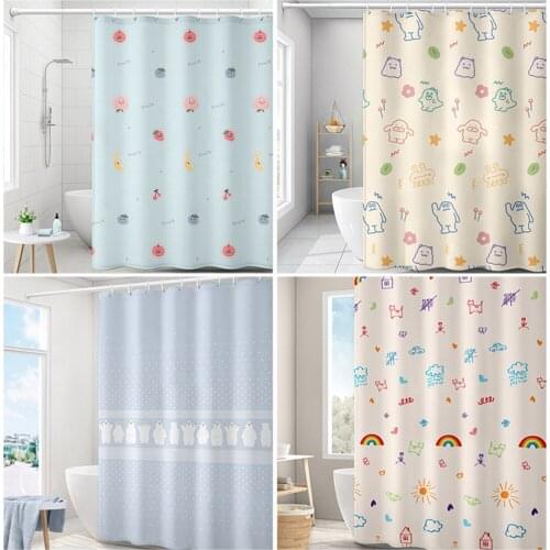 200 cm Shower Curtain Colorful Fruits Polyester Bath Curtains Waterproof Mildewproof Bathroom Decoration with Hooks Curtains