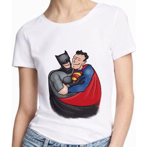 2019 New summer funny Tshirt Spoof super hero T shirt Women Harajuku aesthetics Thin Section White Female T-shirt Tops clothing