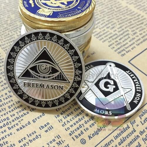 5pcs/lot 1 oz 24 k gold plated Masonic Freemasonry coins Russia Souvenir Copy Coins