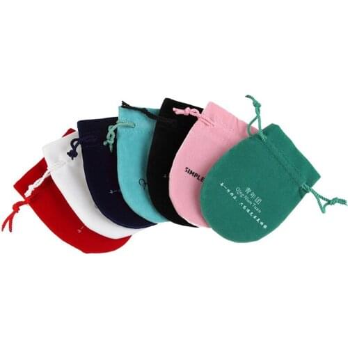 500pcs High Quality Semicircle Shaped Velvet pouch Drawstring Jewelry Bags Accept custom LOGO Wholesale