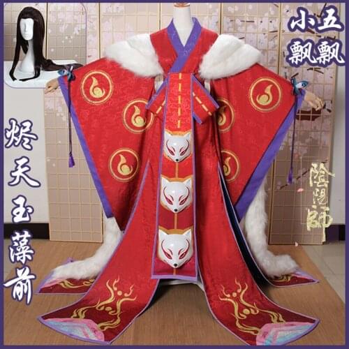 Anime Onmyoji SP Tamamo no Mae Kimono Cosplay Costume Women/Men Cos Outfit Free Shipping H