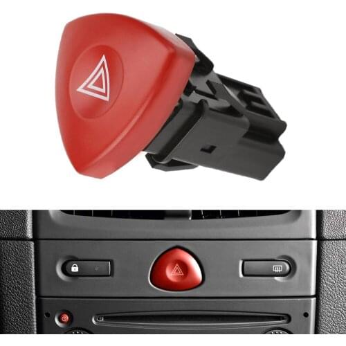 Car Emergency Button Alarm Control Switch 12v High Quality Durable Red For Renault Clio Ii Hatchback 2001-2006 Auto Accessories