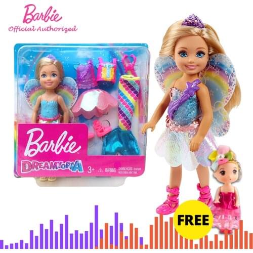 Barbie Authorize Girl Toys Barbie Club Chelsea Doll Sleeping Barbie Bed Fashion Girl Funny Puppy Toys For Birthday FJD00