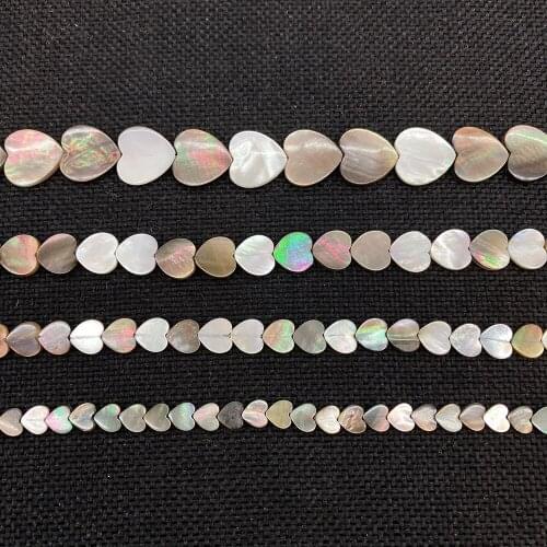 Natural Shell Loose Beads Strand Black Color Heart Shape Love Style 6/8/10/12mm Size Beads for Bracelet Necklace Making 15 Inchs