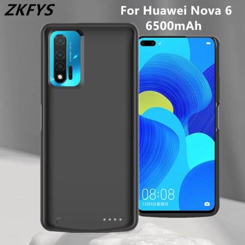 Power Charging Cases For Huawei Nova 6 Portable Battery Charger Cover 6500mAh External Backup Power Bank Battery Charging Case