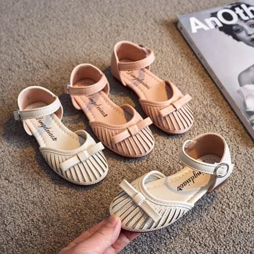 Summer Baby Sandals Girls Soft Bottom Children Shoes Fashion Little Kids Glitter Sandals Girls Dance Shoes