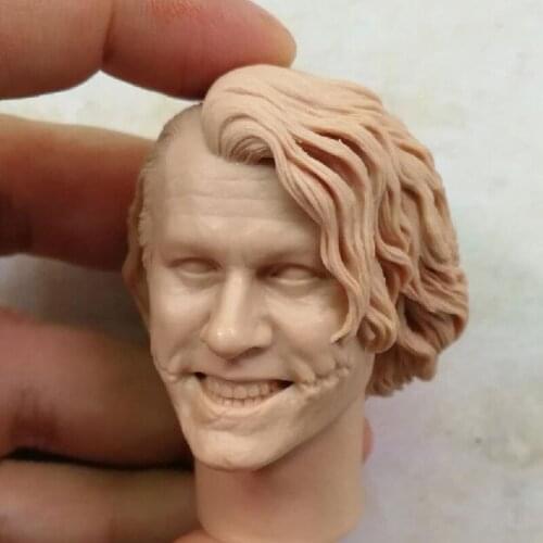 Blank Hot 1/6 Scale Evil Bad Smile Clown Head Sculpt Unpainted Fit 12" Figure