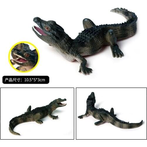 Littlle Green Crocodile Animal Figure Collectible Toys Wild Animal Cognition Action Figures Kids Plastic Cement Toys