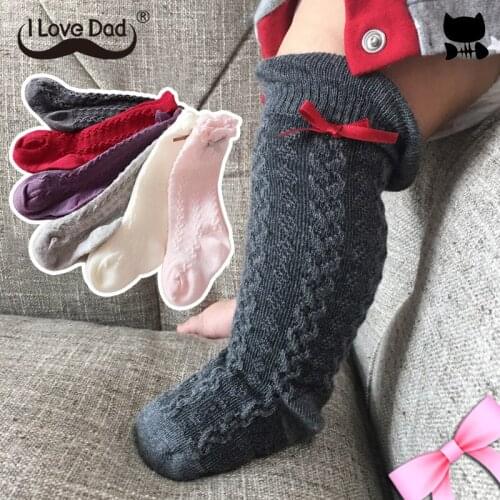 Cute Bows Baby Socks Spring Summer Solid Color Infant Girl Knee Socks Soft Breathable Kids Toddler Long Socks