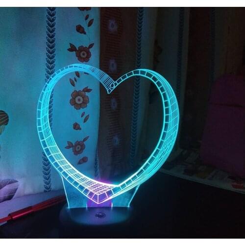 Multicolor Heart LED 3D Night Light Touch usb Table Lamp Baby Sleep Lighting 7 Color Changing Greative Gift for Lovers Children