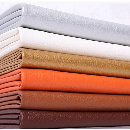Soft Leather Fabric By The Meter Sofa Cover Car Interior Package Lychee Pattern Artificial Imitation Pu Diy Sewing Upholstery