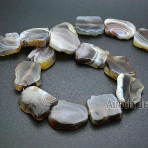 Natural Persian Agate rectangle block Shape Strand Loose Beads Gray Color 23x30mm Diy Jewelry Making Findings 5 strands