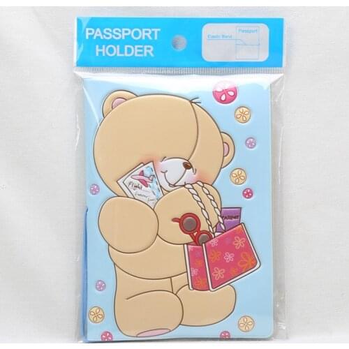 Foreverfriends blue bearman cartoon passport set Cartoon anime ID passport cover