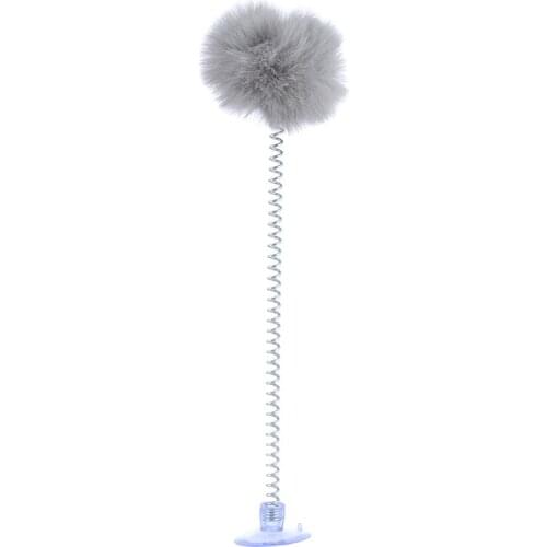 Plastic Cat Toys Feather Funny Cat Pom Pom Ball Spring Bell Pet Products Bottom Sucker Elastic Cats Interactive Toys 2021