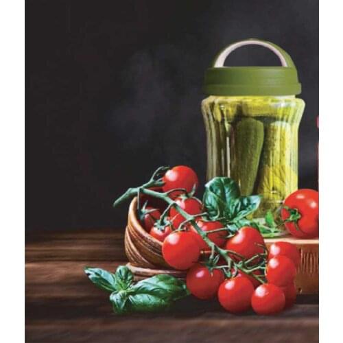 Striped 1000CC 1500CC 2000CC (ML) glass Spice Jar With Lid Transparent Stylish Looking Multi-Purpose Use Gray Red Green Color