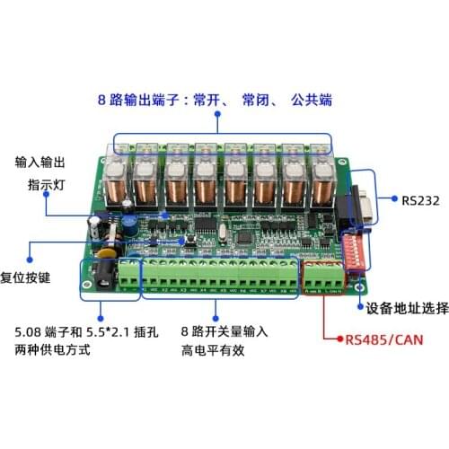 Relay / control board /8 path input /8 path output /RS485/RS232/CAN