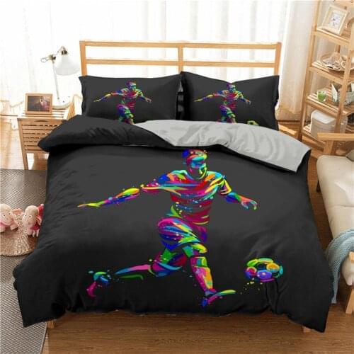 Basketball Football Printed Luxury Bedding Set for Queen King Size Quilt Cover Pillowcase Sport Duvet Cover Set for Home Decorat