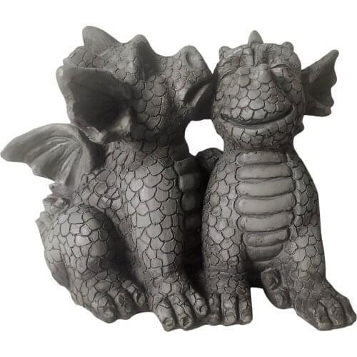 Garden Dragon Ornament Decorative Couple Dragon Statue Lovers Dragon Sculpture Resin Crafts Animal Statue Furnishings Art